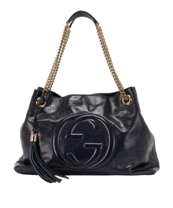 Soho Tote, Patent, Blue, 308982, DB, 3*